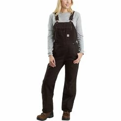 Carhartt Women's Quilt Lined Washed Duck Bib Overall -Outlet B&W Store 10449071x1036870 vFront