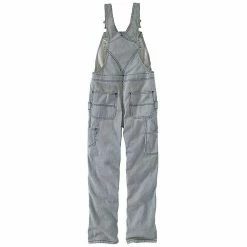 Carhartt Women's Rugged Flex Relaxed Fit Denim Railroad Stripe Bib Overall -Outlet B&W Store 10518198x1068317 vAlt5